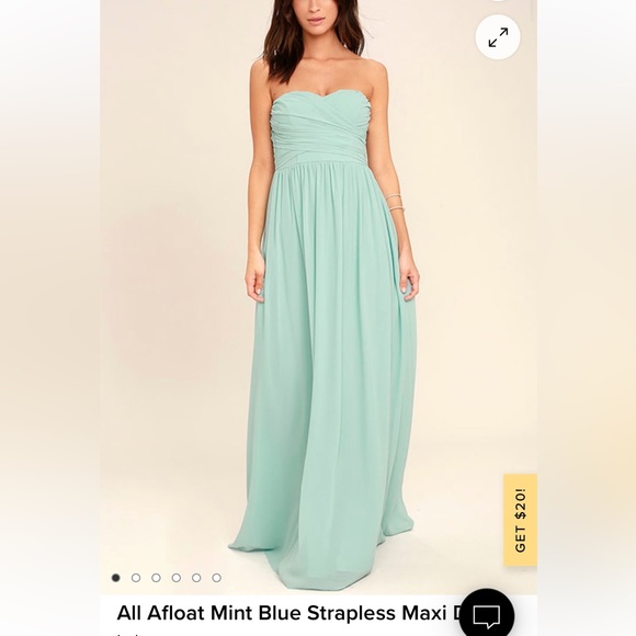 Lulu’s All Afloat Light Blue Strapless Dress - Picture 4 of 5